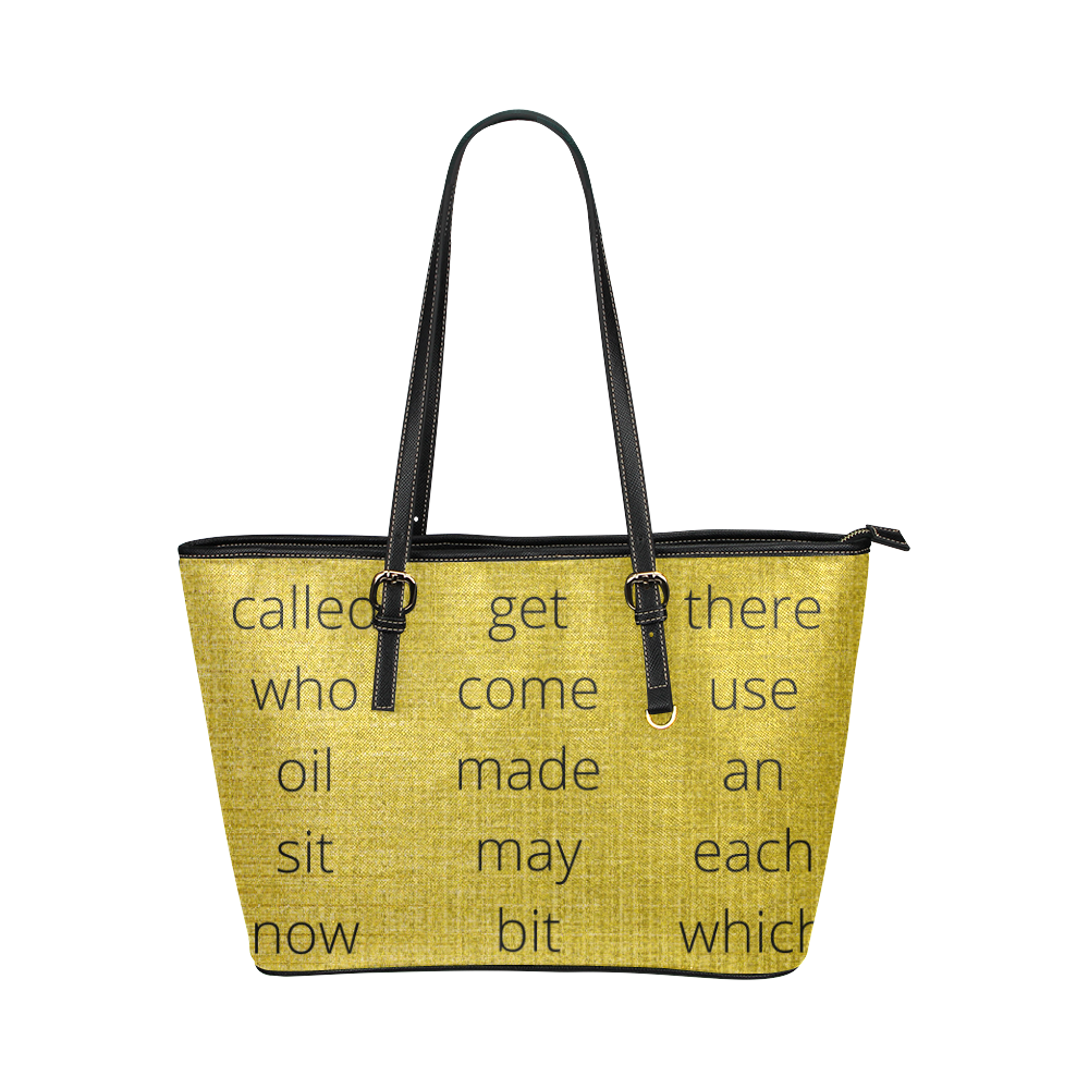 SIGHT WORD PURSE Leather Tote Bag/Large (Model 1651)