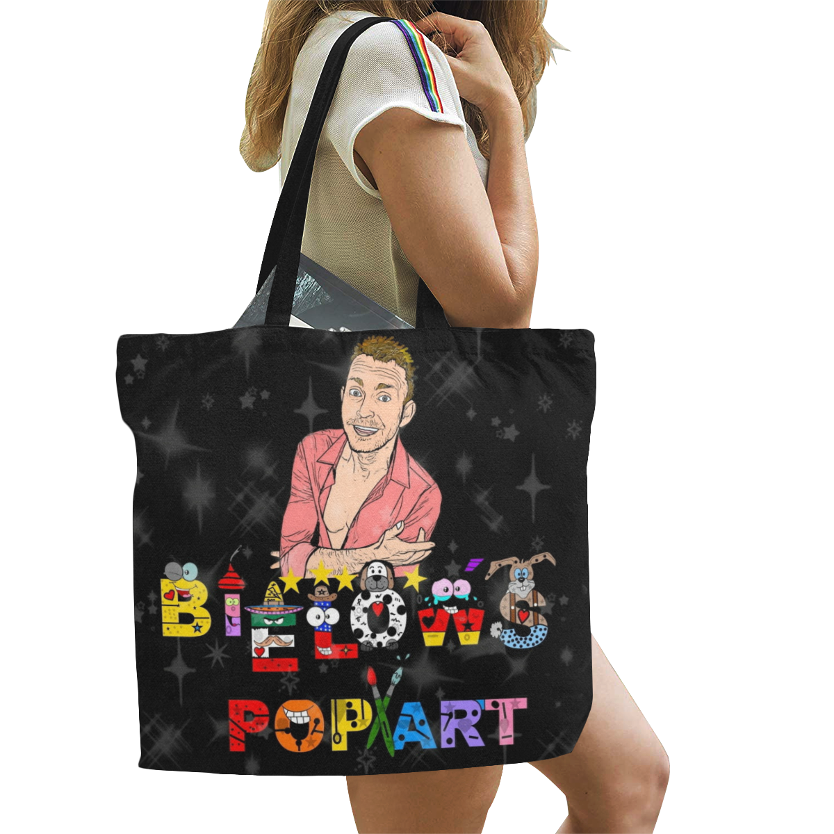 Pop Art by Nico Bielow All Over Print Canvas Tote Bag/Large (Model 1699)