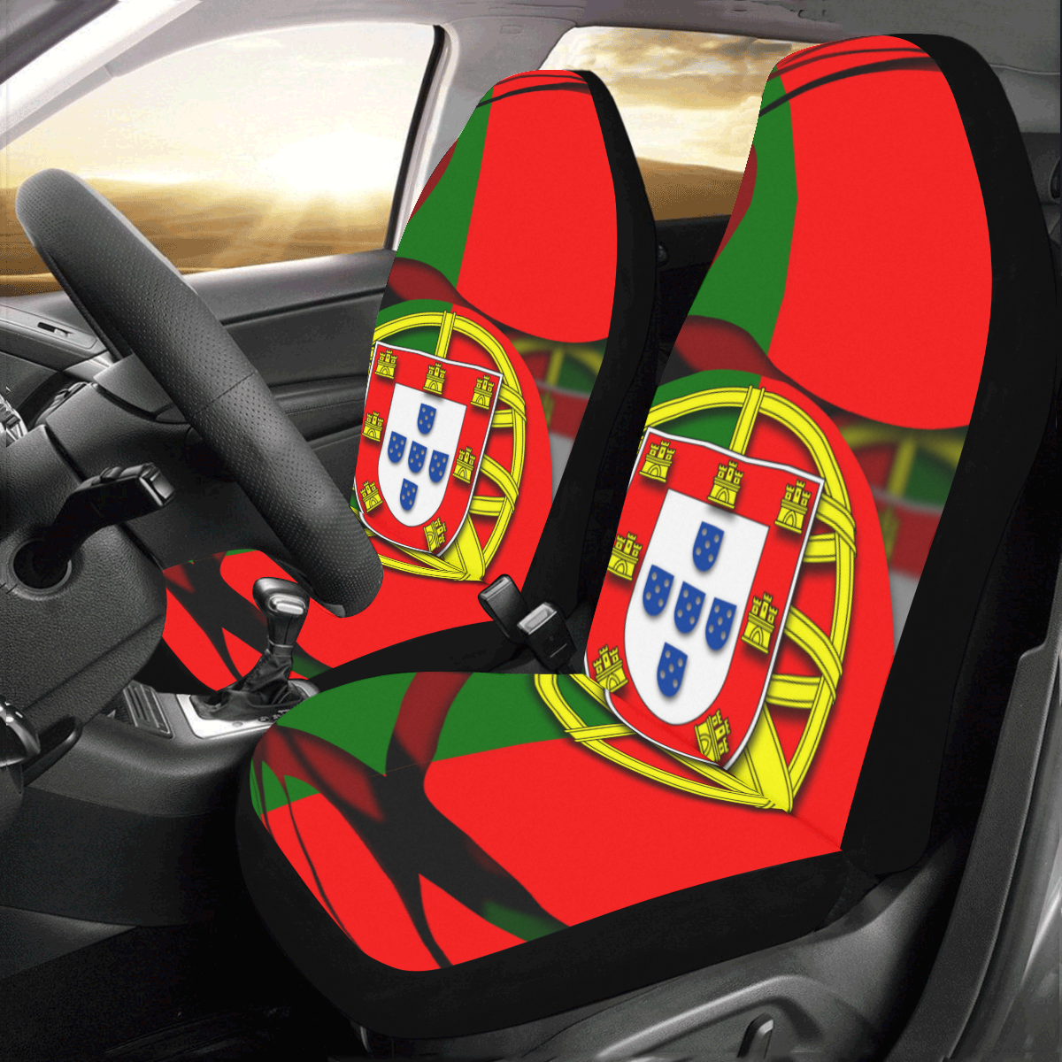 The Flag of Portugal Car Seat Covers (Set of 2)