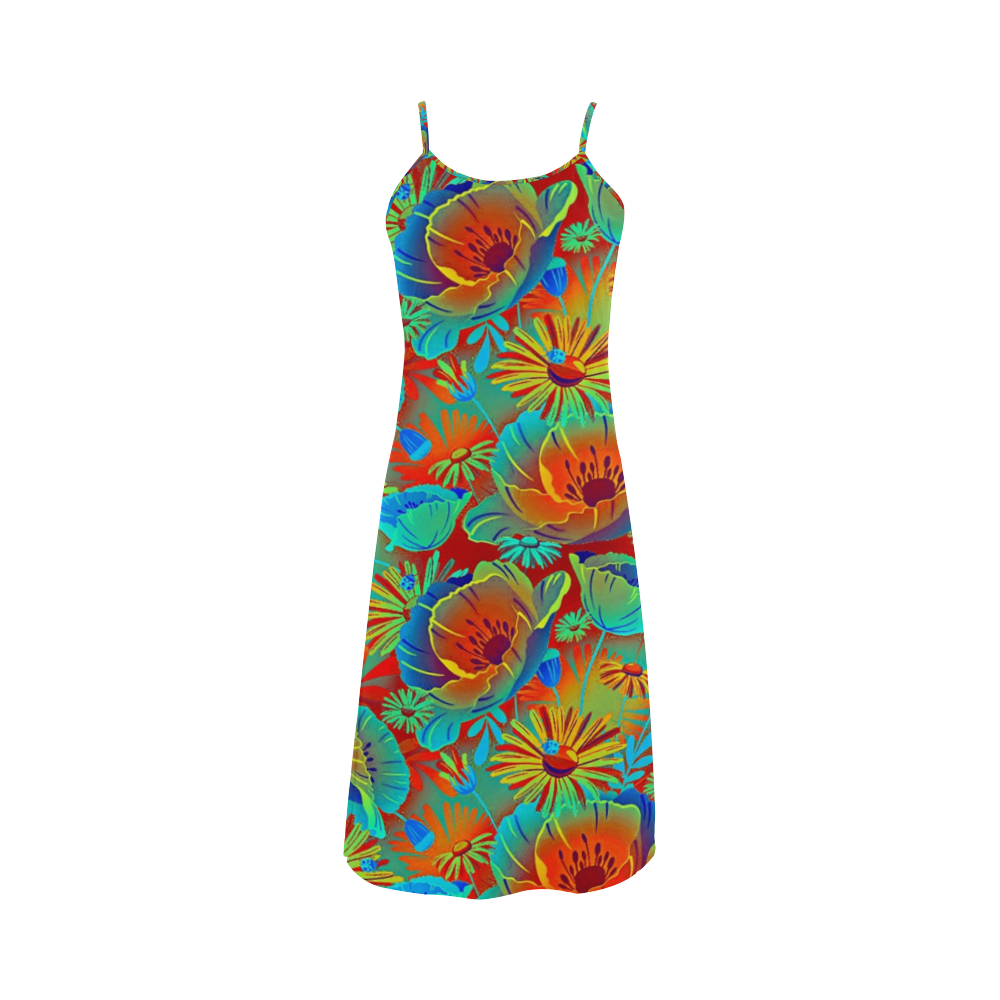 bright tropical floral Alcestis Slip Dress (Model D05)