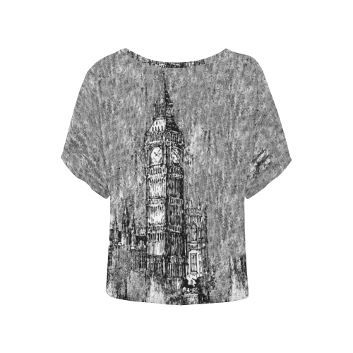London Women's Batwing-Sleeved Blouse T shirt (Model T44)