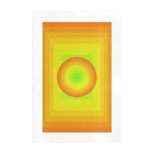 Golden red multicolored multiple squares Art Print 19‘’x28‘’