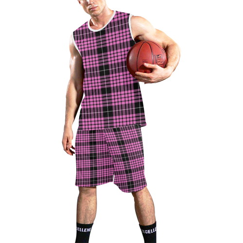 PINK TARTAN 3 All Over Print Basketball Uniform