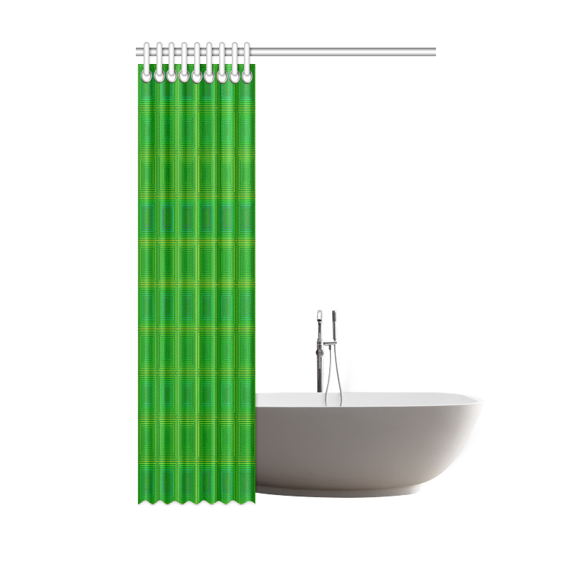 Green gold multicolored multiple squares Shower Curtain 48"x72"