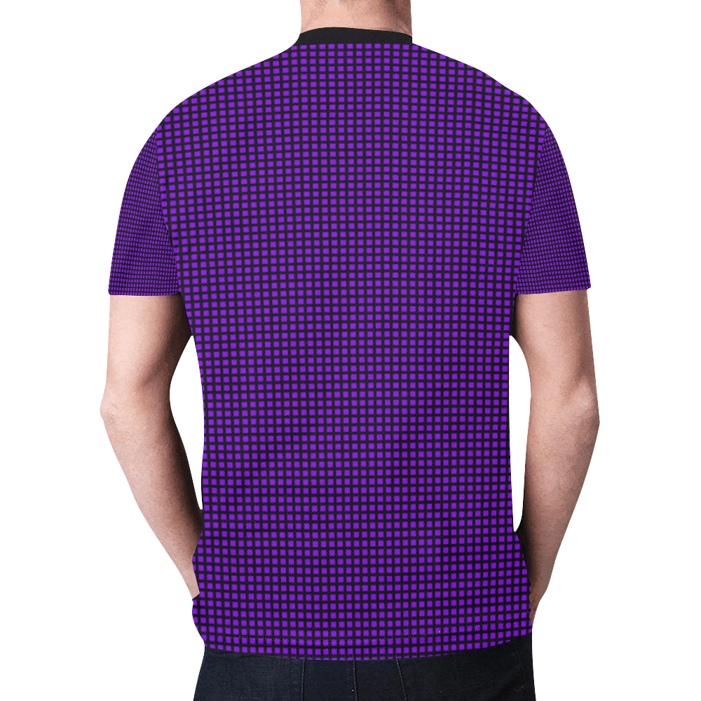 Squares in Purple New All Over Print T-shirt for Men (Model T45)