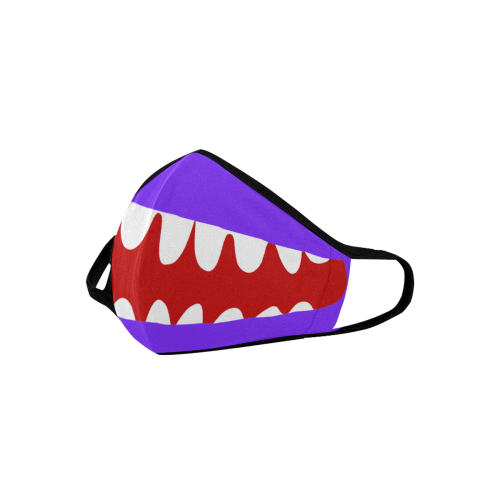 Smile Silly Monster Mouth on Purple Mouth Mask
