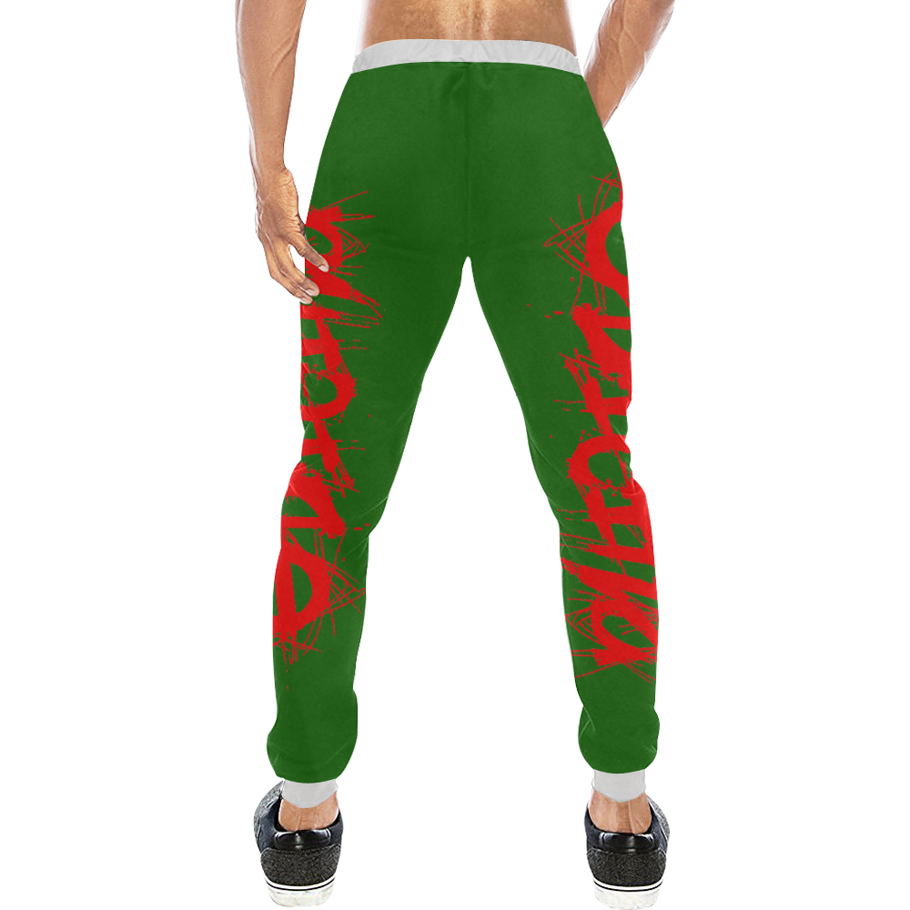 anti gods suicide green red joggers Men's All Over Print Sweatpants (Model L11)