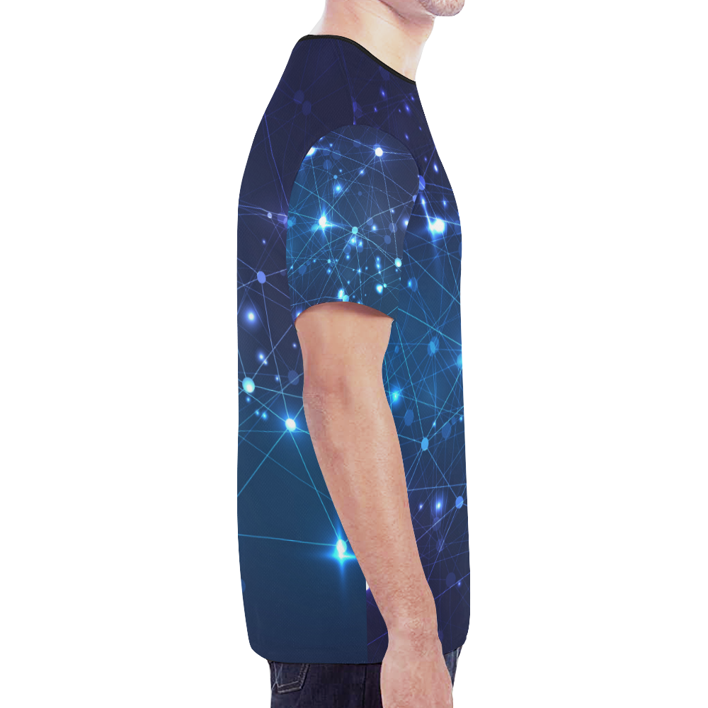 Twinkle Twinkle Little Blue Stars Cosmic Sky New All Over Print T-shirt for Men (Model T45)