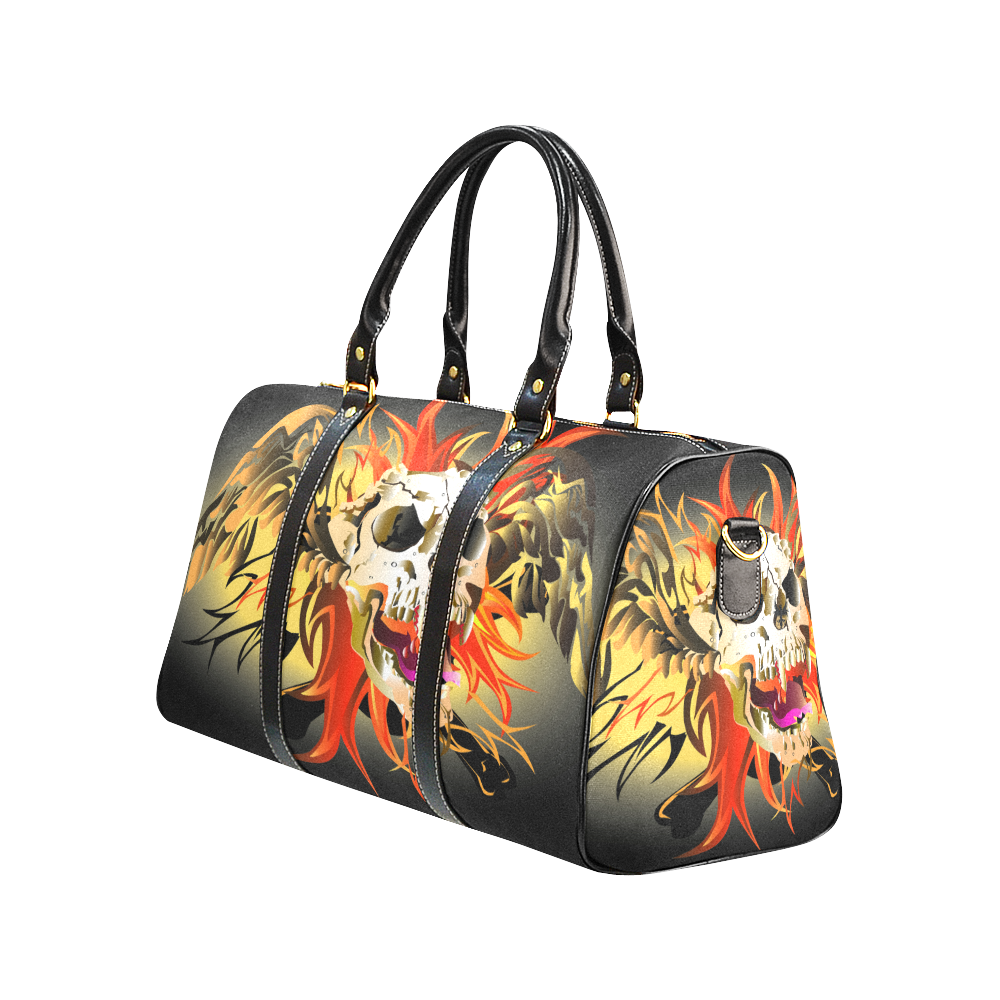 fire skull danger New Waterproof Travel Bag/Large (Model 1639)
