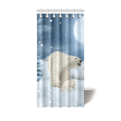 Polar bear mum with polar bear cub Shower Curtain 36"x72"