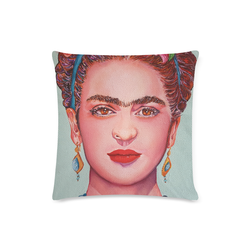 FRIDA IN YOUR FACE Custom Zippered Pillow Case 16"x16" (one side)
