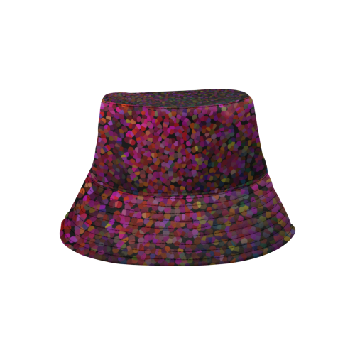 Pixel Glitch Red All Over Print Bucket Hat