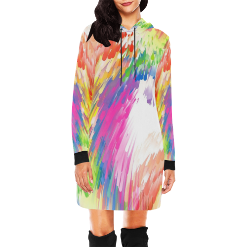 Colors by Nico Bielow All Over Print Hoodie Mini Dress (Model H27)
