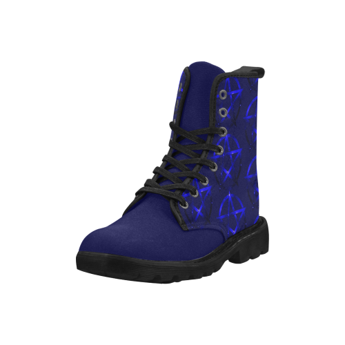 Blue Pentacle Cheeky Witch Martin Boots for Women (Black) (Model 1203H)