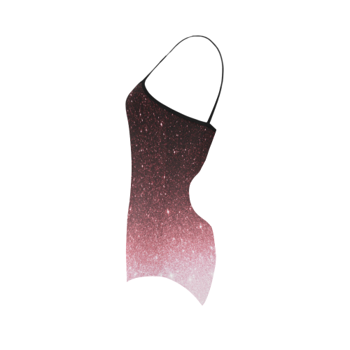 rose gold Glitter gradient Strap Swimsuit ( Model S05)