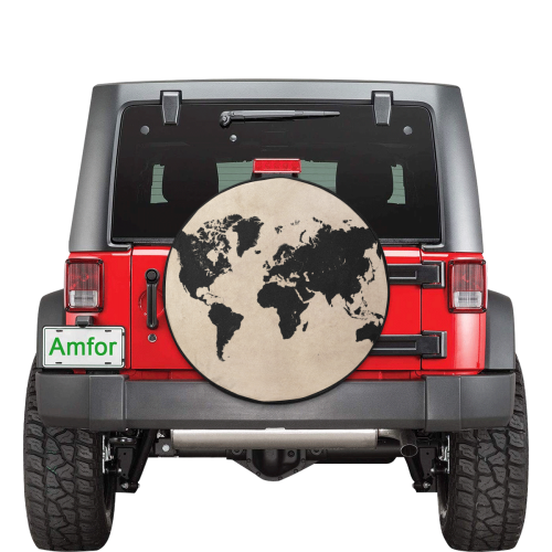 world map 30 Inch Spare Tire Cover
