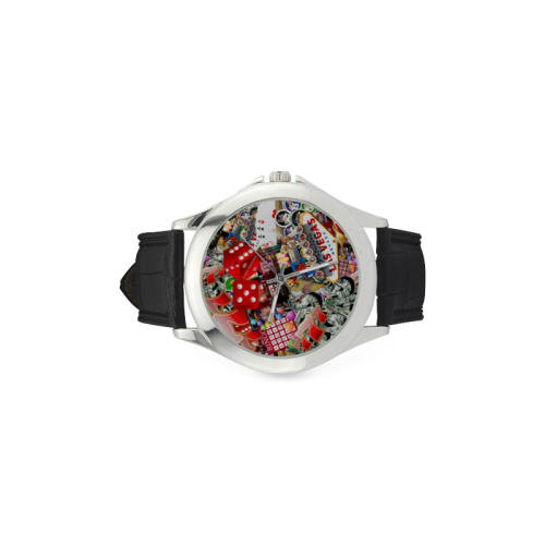 Las Vegas Icons - Gamblers Delight Women's Classic Leather Strap Watch(Model 203)