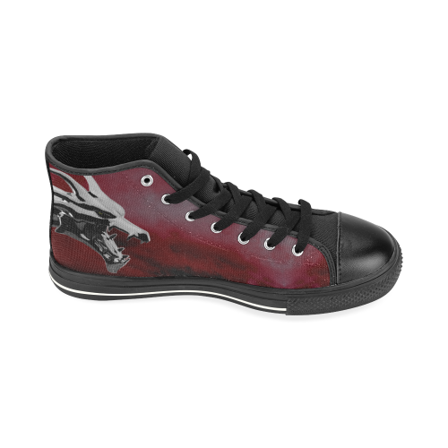 Steel Dragons V1.0 Red High Top Canvas Shoes for Kid (Model 017)