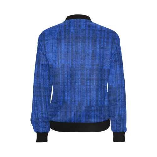Blue PATTERN OF PASSION All Over Print Bomber Jacket for Women (Model H36)