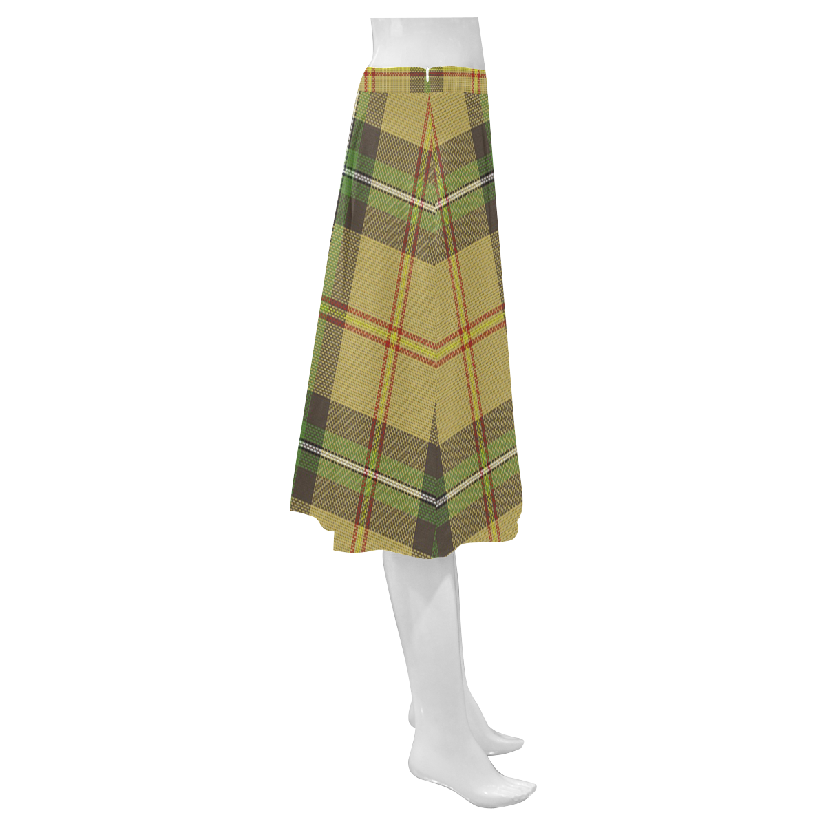 Saskatchewan tartan Mnemosyne Women's Crepe Skirt (Model D16)