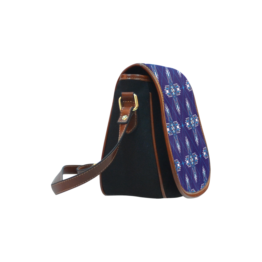 The Connection Blue diamonds Saddle Bag/Small (Model 1649)(Flap Customization)
