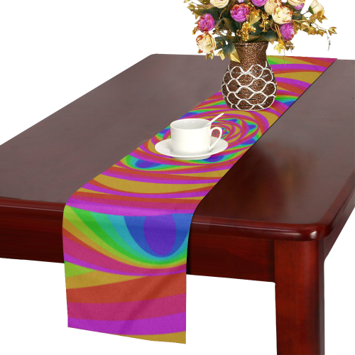 Red pink spiral Table Runner 14x72 inch