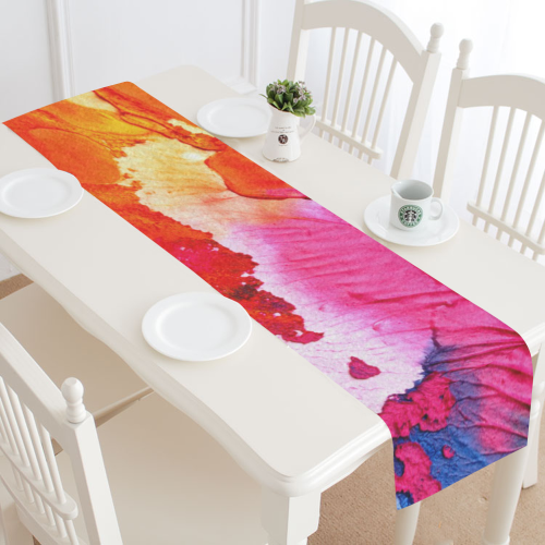 Red purple paint Table Runner 16x72 inch