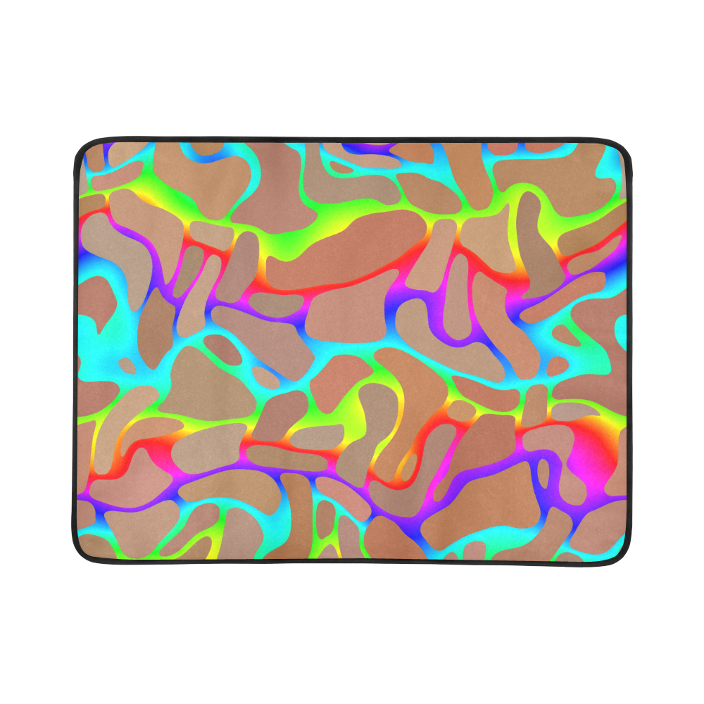 Colorful wavy shapes Beach Mat 78"x 60"