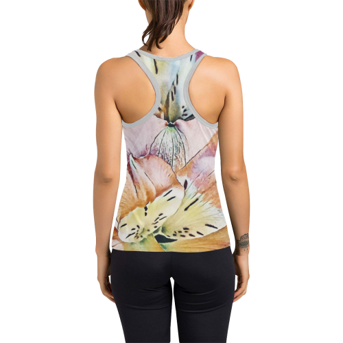 Impression Floral 10192 by JamColors Women's Racerback Tank Top (Model T60)
