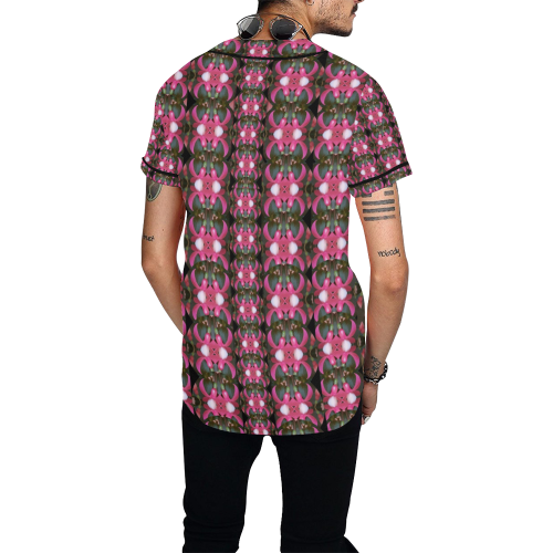 Butterflies in a  forest of climbing flowers All Over Print Baseball Jersey for Men (Model T50)
