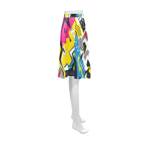 Distorted shapes Athena Women's Short Skirt (Model D15)