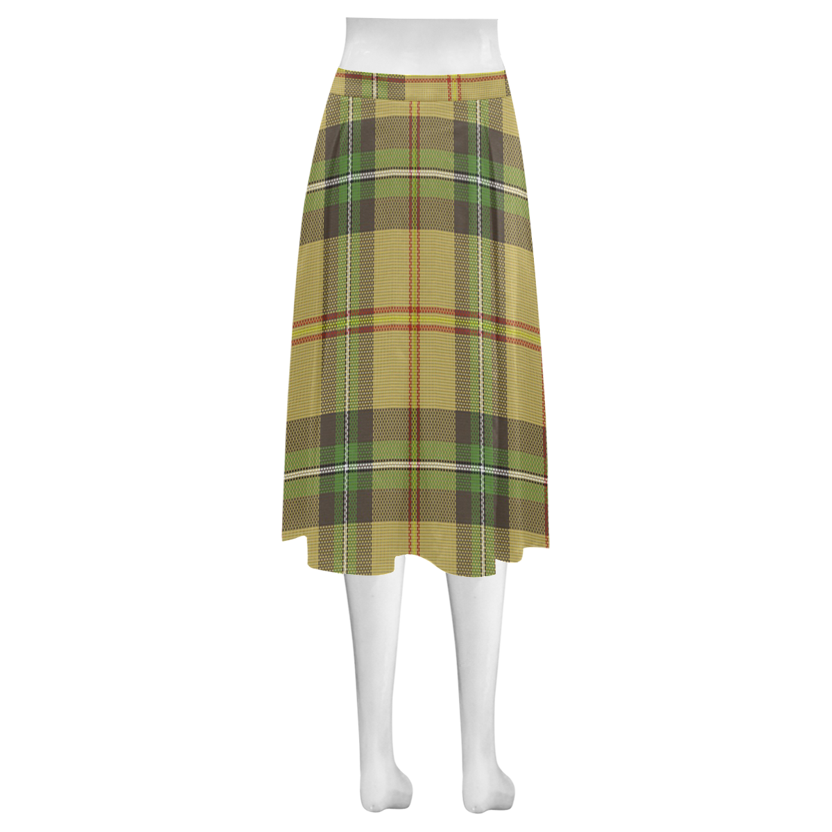 Saskatchewan tartan Mnemosyne Women's Crepe Skirt (Model D16)