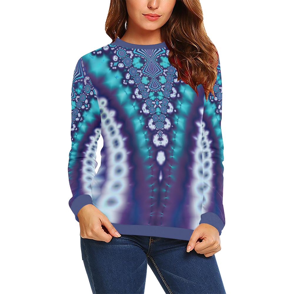 Hippy Victory All Over Print Crewneck Sweatshirt for Women (Model H18)