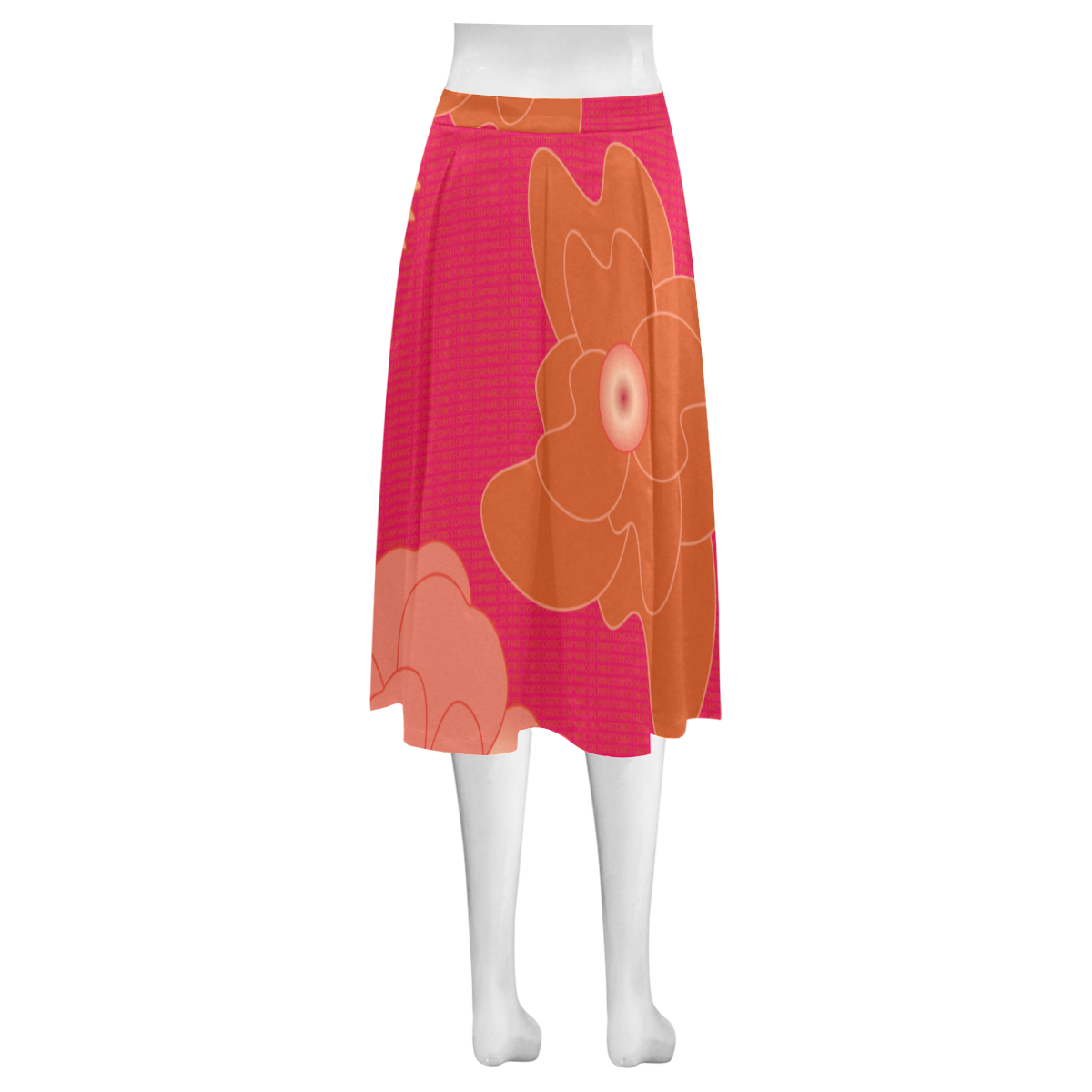 Flowers A0, B0, C3, Mnemosyne Women's Crepe Skirt (Model D16)