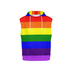 Rainbow Flag (Gay Pride - LGBTQIA+) All Over Print Sleeveless Hoodie for Kid (Model H15)