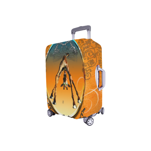 So cute, funny giraffe Luggage Cover/Small 18"-21"