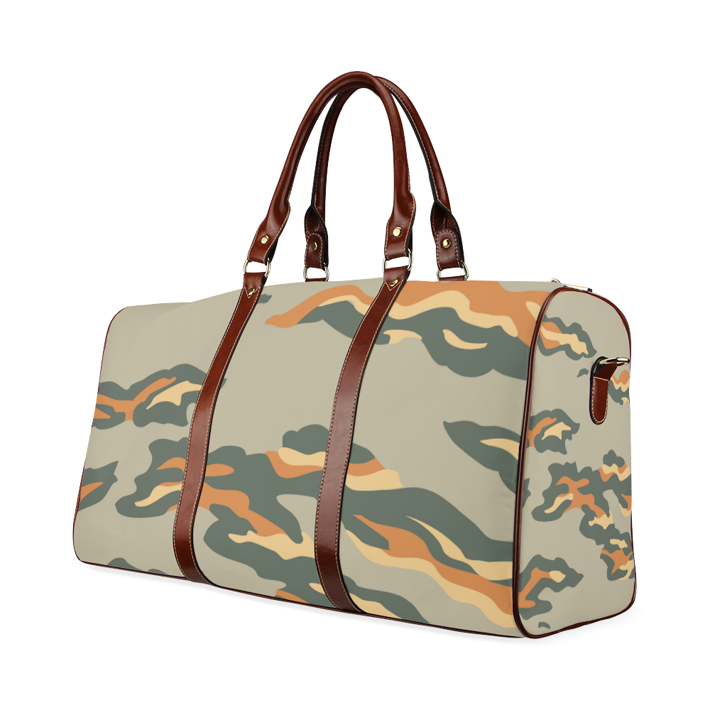 Cloud camouflage Orange Waterproof Travel Bag/Small (Model 1639)