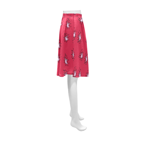 zodiac bat pink red Athena Women's Short Skirt (Model D15)