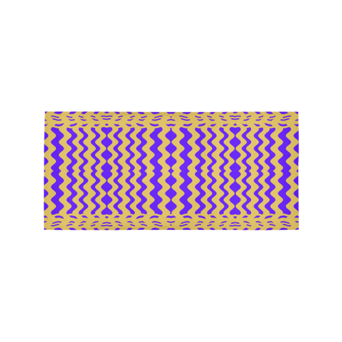 Purple Yellow Modern  Waves Lines Area Rug 7'x3'3''