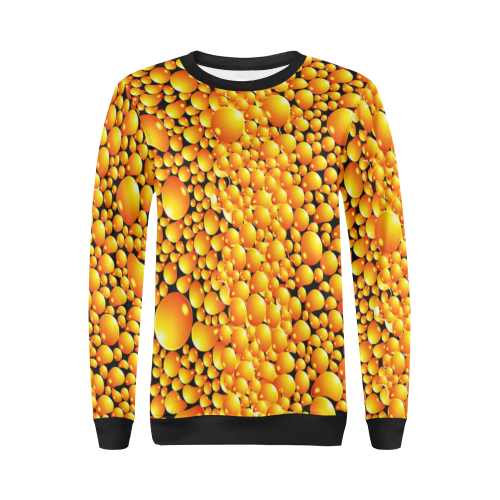 yellow bubble All Over Print Crewneck Sweatshirt for Women (Model H18)