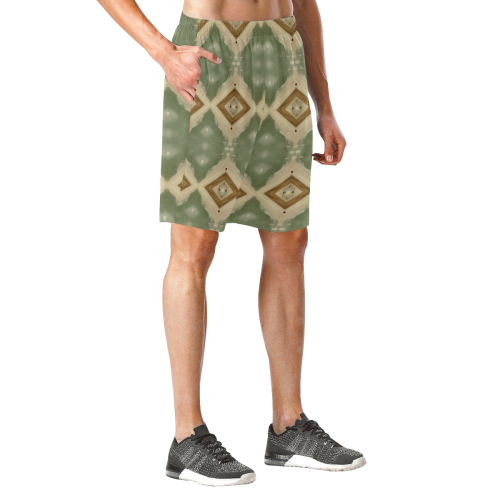 Geometric Camo Men's All Over Print Elastic Beach Shorts (Model L20)