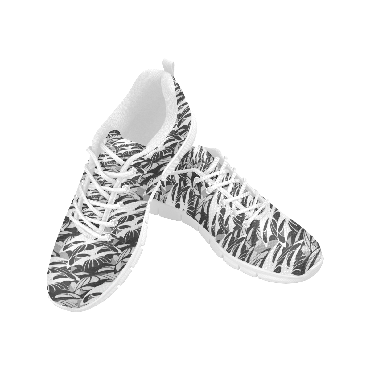 Alien Troops - Black & White Women's Breathable Running Shoes/Large (Model 055)