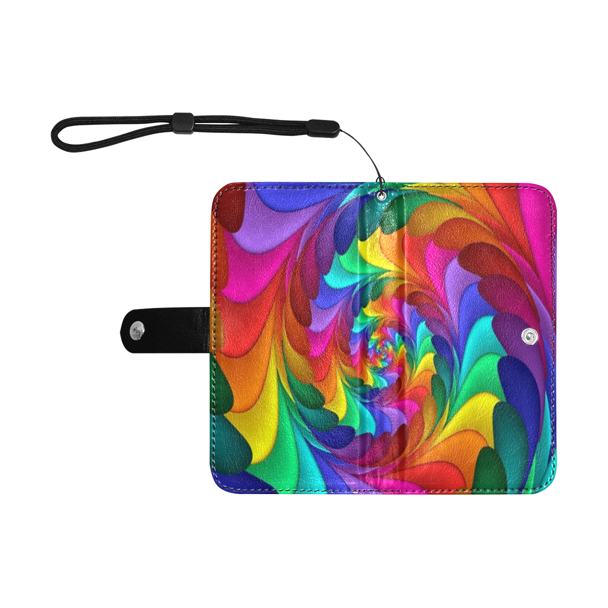 RAINBOW CANDY SWIRL Flip Leather Purse for Mobile Phone/Small (Model 1704)