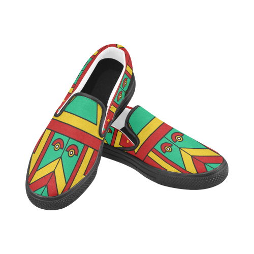 Aztec Spiritual Tribal Men's Slip-on Canvas Shoes (Model 019)