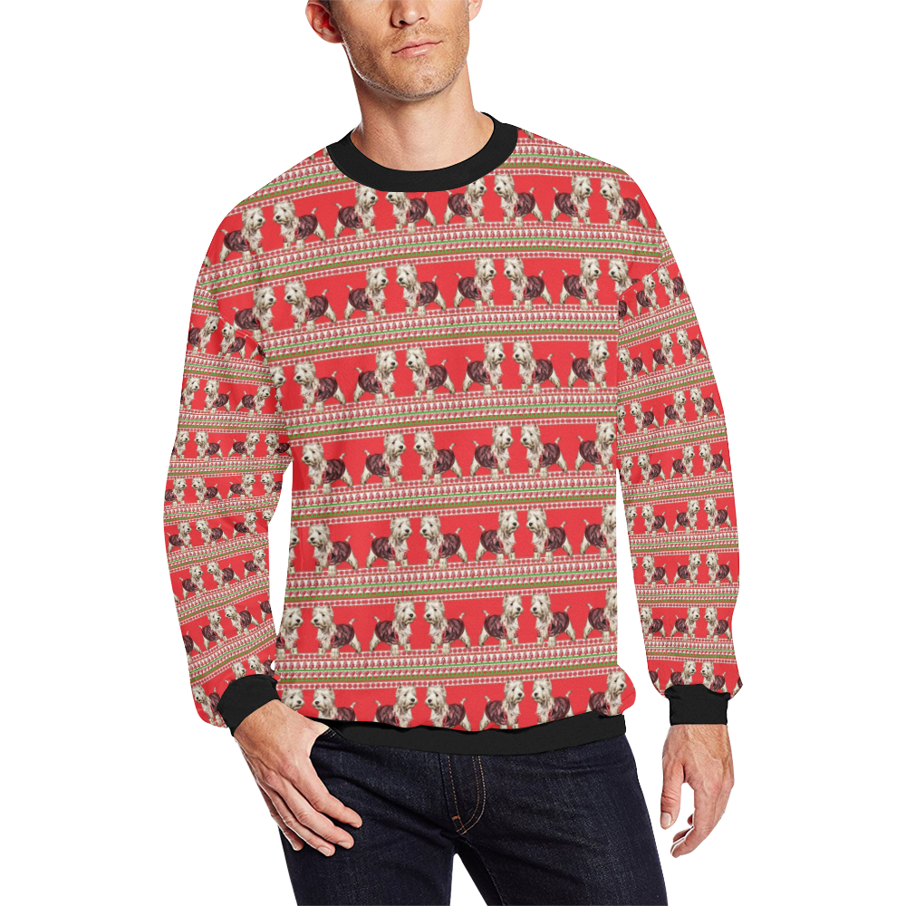 Westy Christmas Sweatshirt Men's Oversized Fleece Crew Sweatshirt (Model H18)