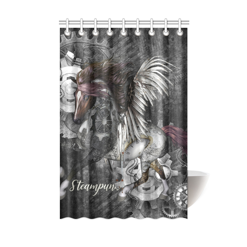 Aweswome steampunk horse with wings Shower Curtain 48"x72"