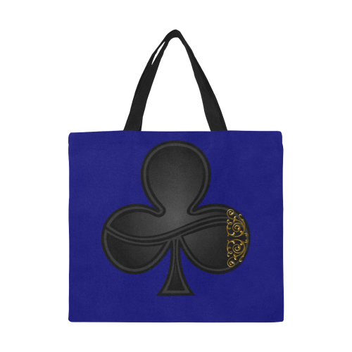 Club Las Vegas Symbol Playing Card Shape / Blue All Over Print Canvas Tote Bag/Large (Model 1699)