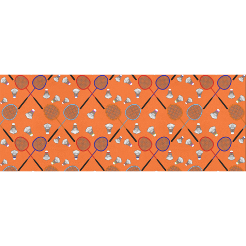 Badminton Rackets and Shuttlecocks Pattern Sports Orange Gift Wrapping Paper 58"x 23" (3 Rolls)