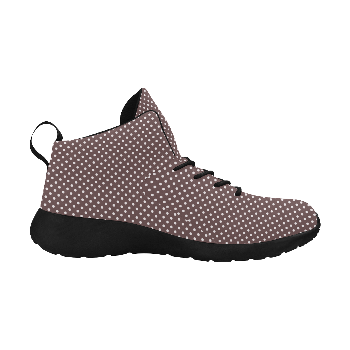 Chocolate brown polka dots Women's Chukka Training Shoes/Large Size (Model 57502)