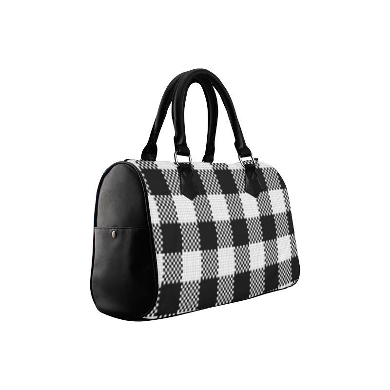 Blk/Wht Plaid Boston Handbag (Model 1621)